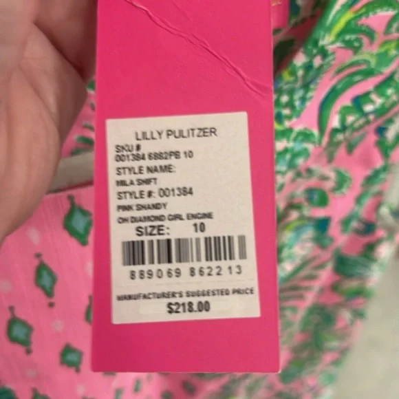 Lilly Pulitzer Pink and Green Tropical dress NWT - Picture 2 of 3